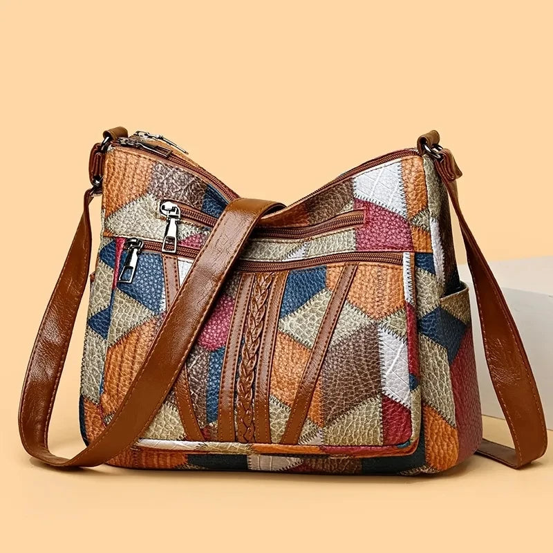 Sylwana™ | BOLSO PATCHWORK DE PIEL VEGANA