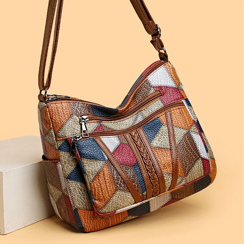 Sylwana™ | BOLSO PATCHWORK DE PIEL VEGANA