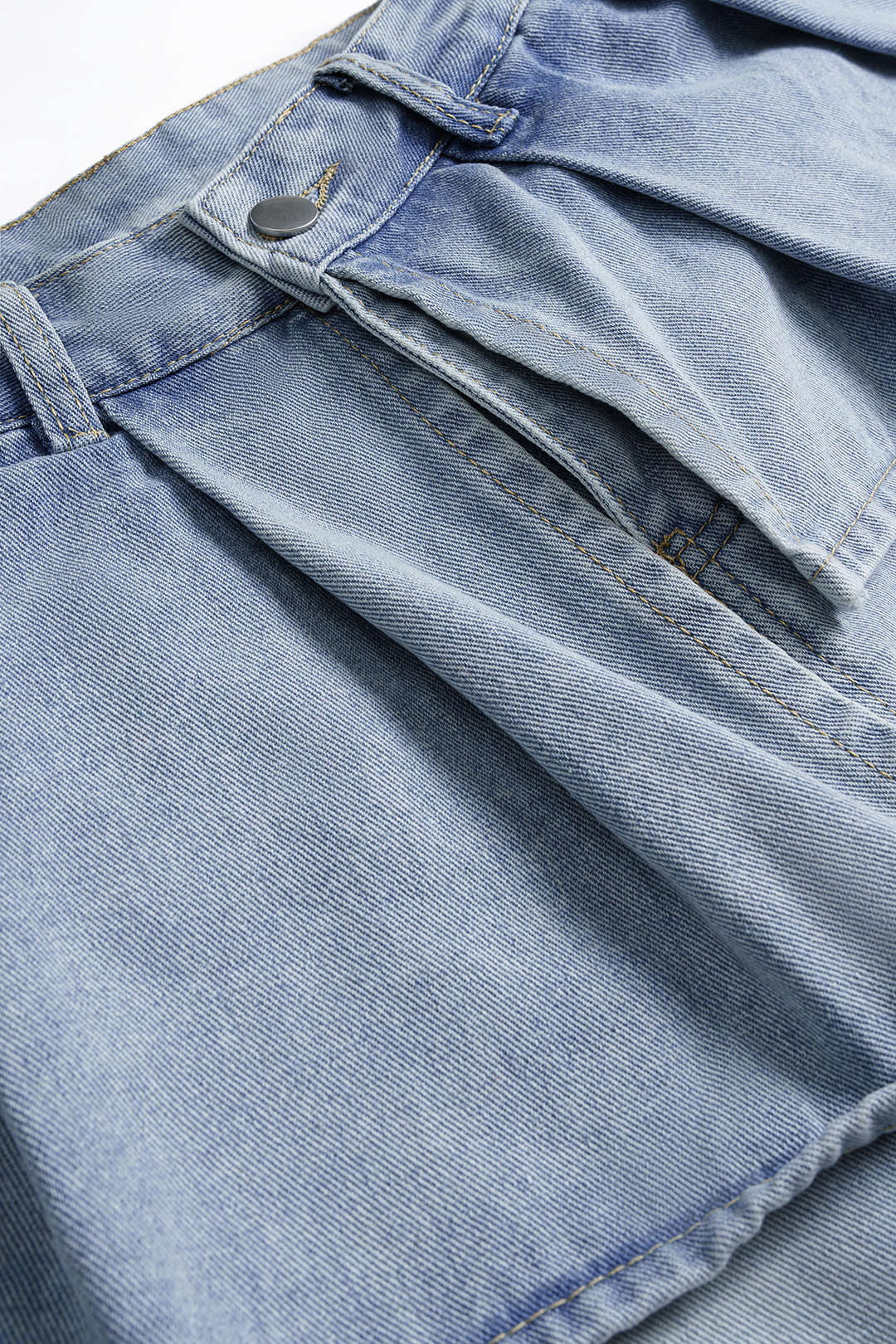 Gabriela™ | JEANS DE TIRO ALTO CON VOLANTE PLISADO